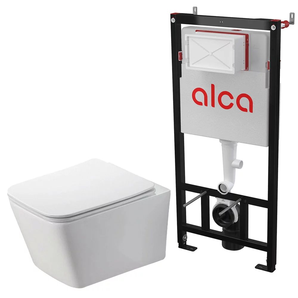 Pachet vas wc Rune Jord, capac slim softclose si rezervor wc cu cadru incastrat Alcadrain Sadromodul AM101/1120