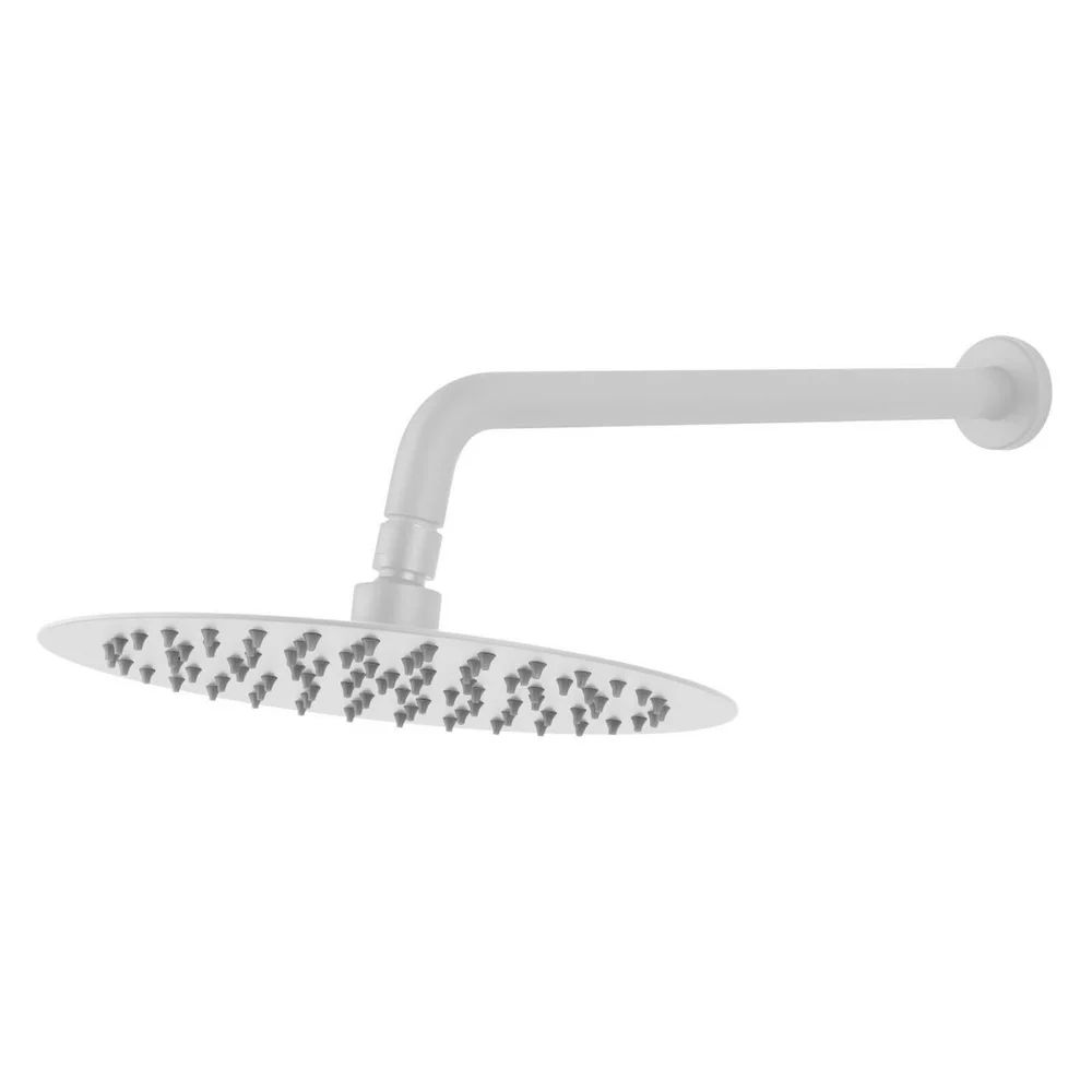 Palarie de dus rotunda alb mat FDesign Inula 250 mm