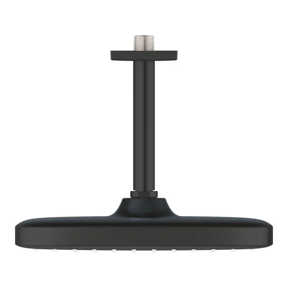 Palarie si brat de dus negru mat Grohe Tempesta 250 Cube patrata montaj tavan