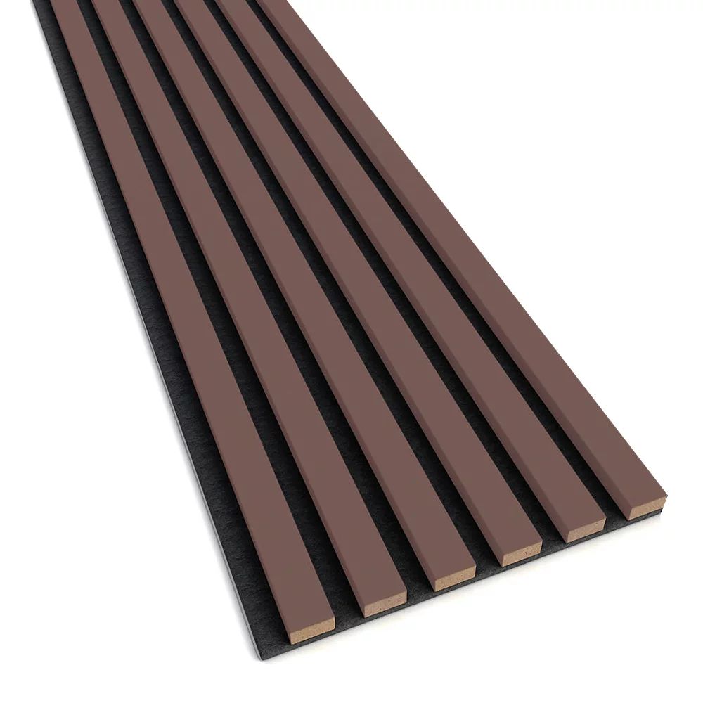 Panou riflaj decorativ/acustic Lameo Mini din MDF finisaj roz pudra 30x275 cm