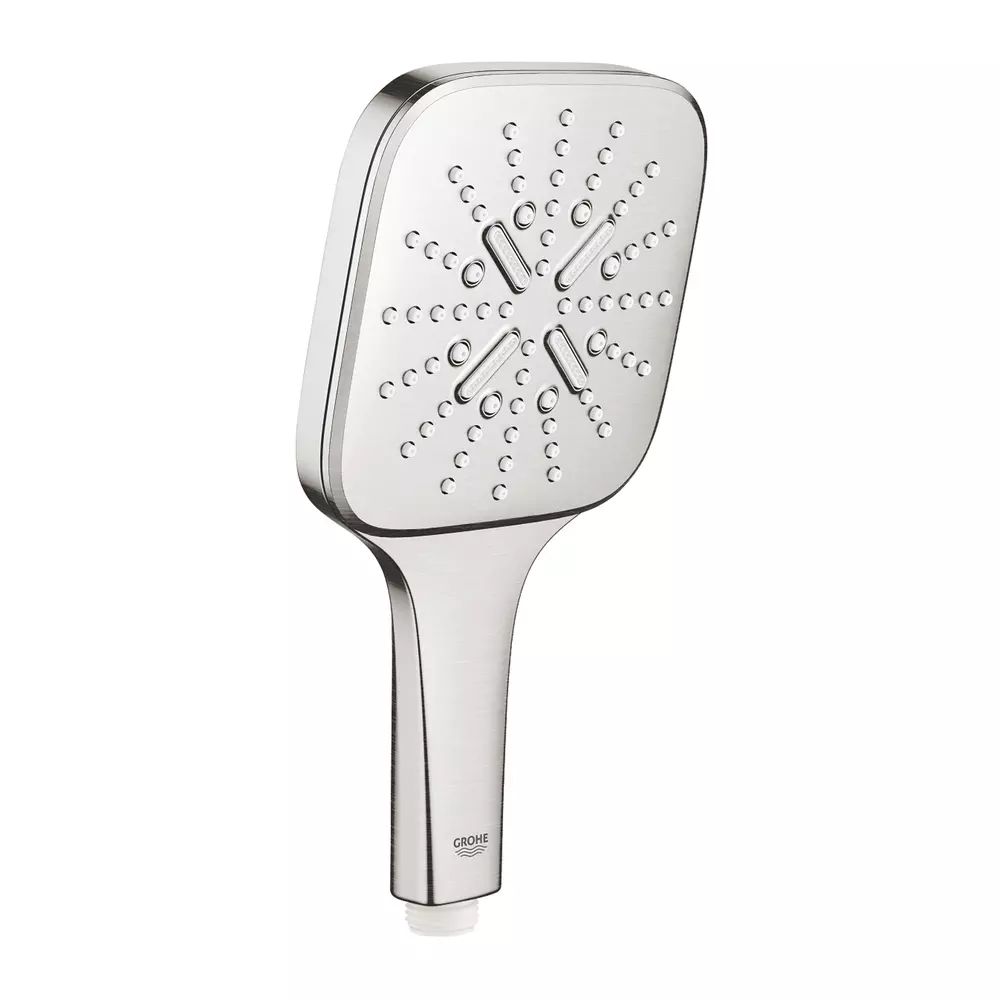 Para de dus Grohe Rainshower SmartActive 130 Cube 3 functii crom periat Supersteel
