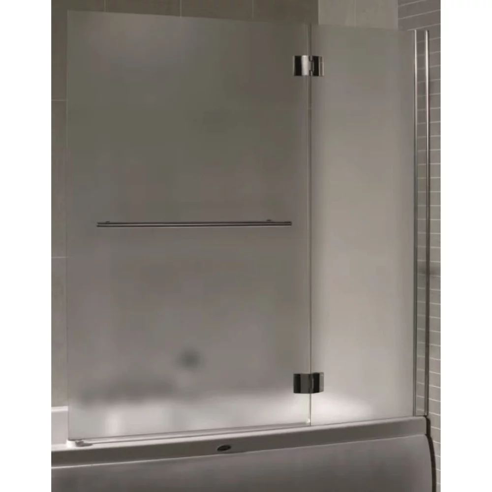 Paravan de cada batant Inter Ceramic 126x140 cm sticla opaca 5 mm profil crom lucios dreapta