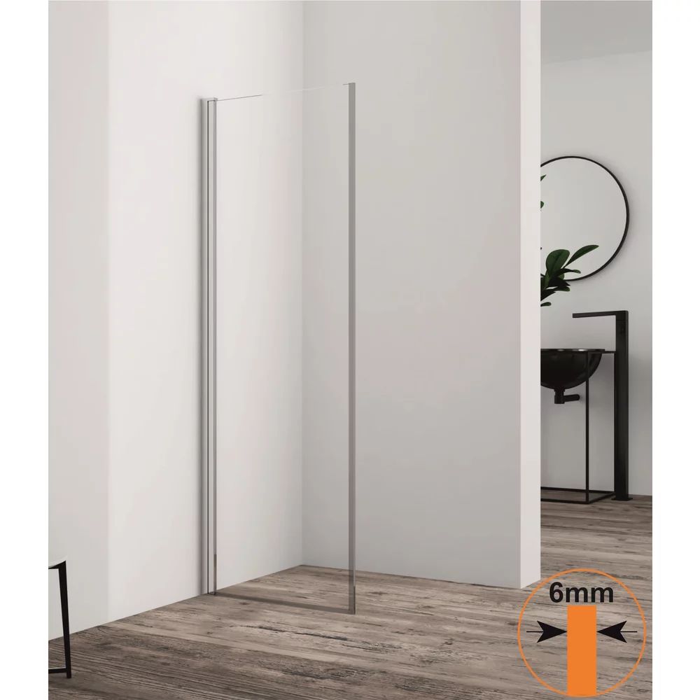 Paravan de dus mobil tip Walk-In Inter Ceramic crom lucios 40x200 cm sticla transparenta