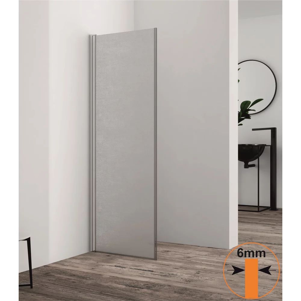 Paravan de dus mobil tip Walk-In Inter Ceramic crom lucios - sticla opaca 40x200 cm