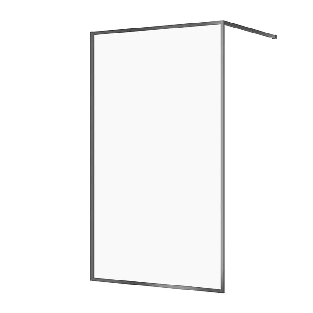Paravan de dus tip Walk-in Cersanit Larga negru 120x200 cm