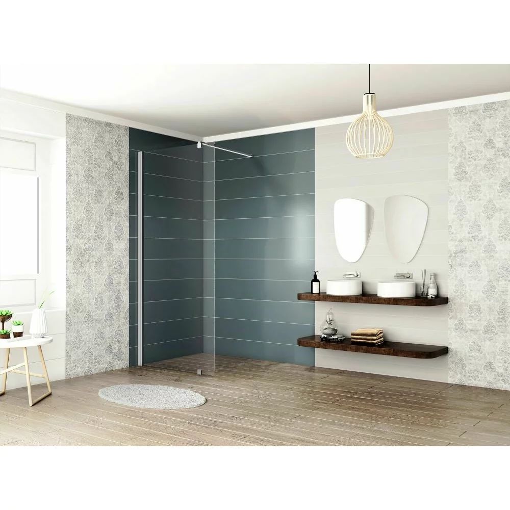 Paravan de dus tip Walk-In Inter Ceramic crom 140x200 cm sticla transparenta