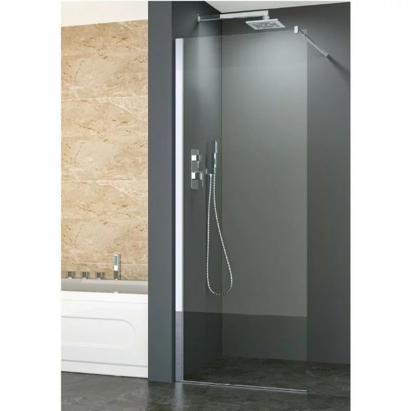 Paravan de dus tip Walk-In Inter Ceramic crom 90x200 cm sticla transparenta