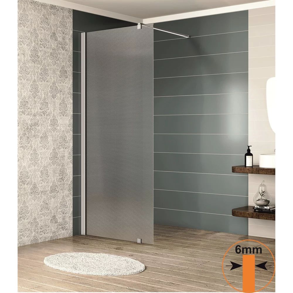 Paravan de dus tip Walk-In Inter Ceramic profil crom 100x200 cm sticla opaca