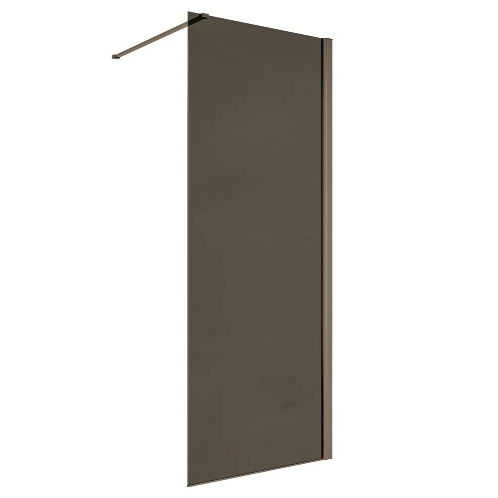 Paravan de dus tip Walk-In Inter Ceramic profil gri mat - sticla fumurie 100x200 cm