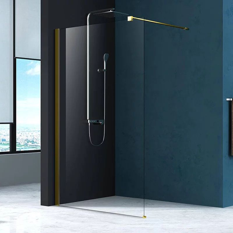 Paravan de dus tip Walk-in Fluminia Foxy auriu periat 100x200 cm Easy Clean