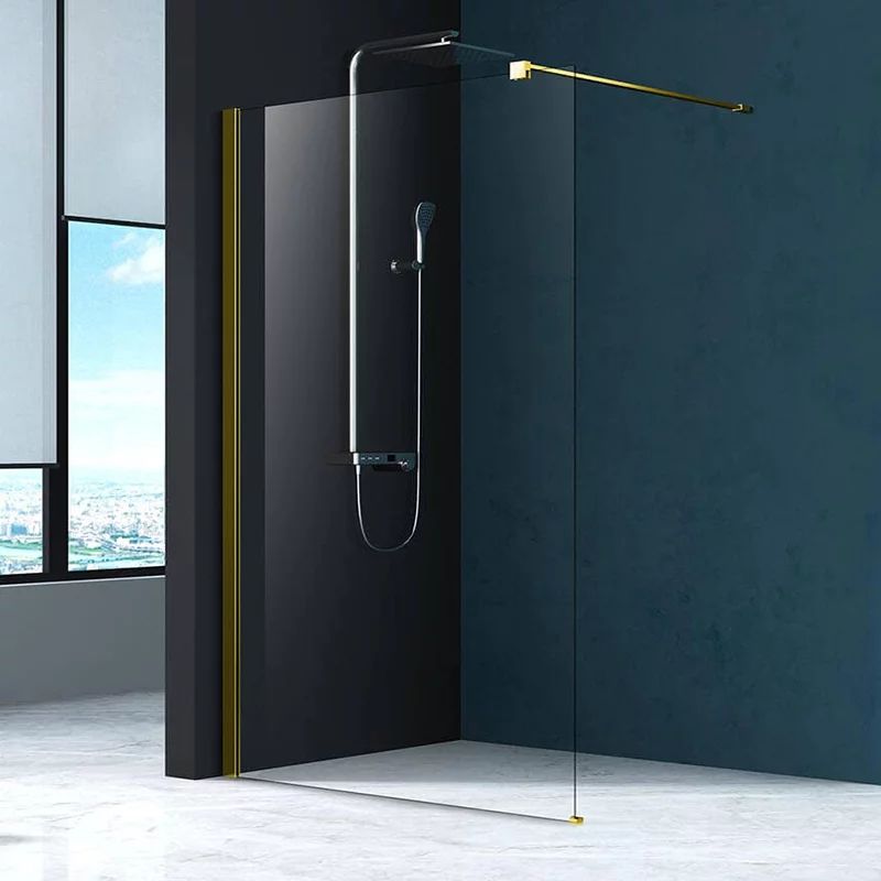 Paravan de dus tip Walk-in Fluminia Foxy auriu periat 120x200 cm Easy Clean