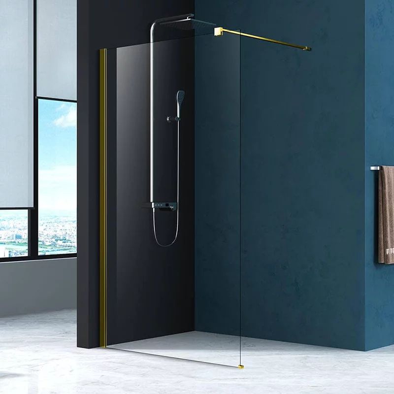 Paravan de dus tip Walk-in Fluminia Foxy auriu periat 80x200 cm