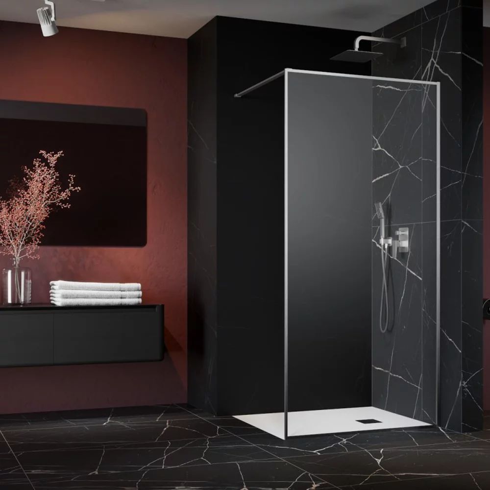Paravan de dus tip Walk-in Radaway Modo F II nichel periat-transparent 110 cm sticla securizata 8 mm