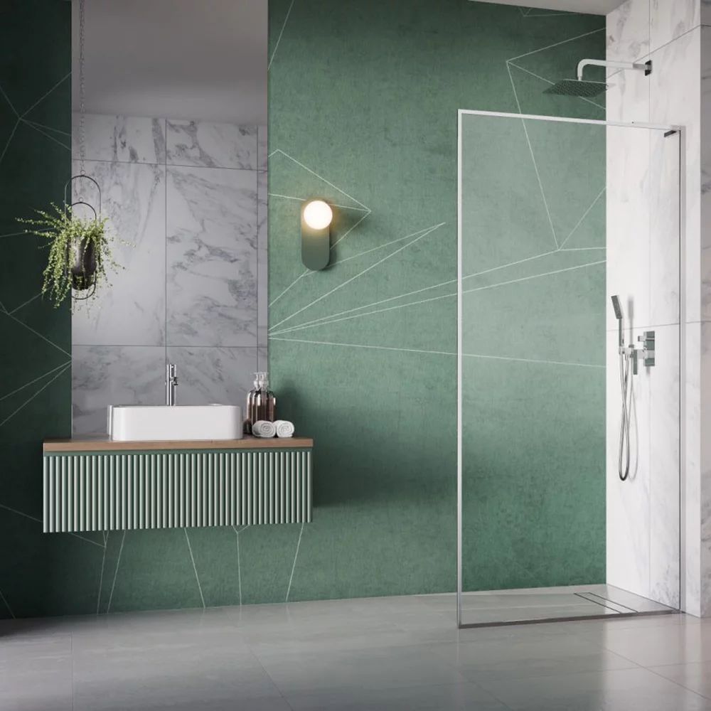 Paravan de dus tip Walk-in Radaway Modo F SL II crom-transparent 110 cm sticla securizata 8 mm dreapta