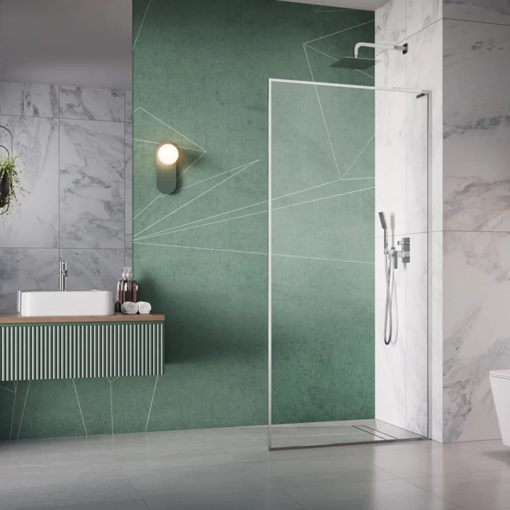 Paravan de dus tip Walk-in Radaway Modo F SL II crom-transparent 85 cm sticla securizata 8 mm dreapta
