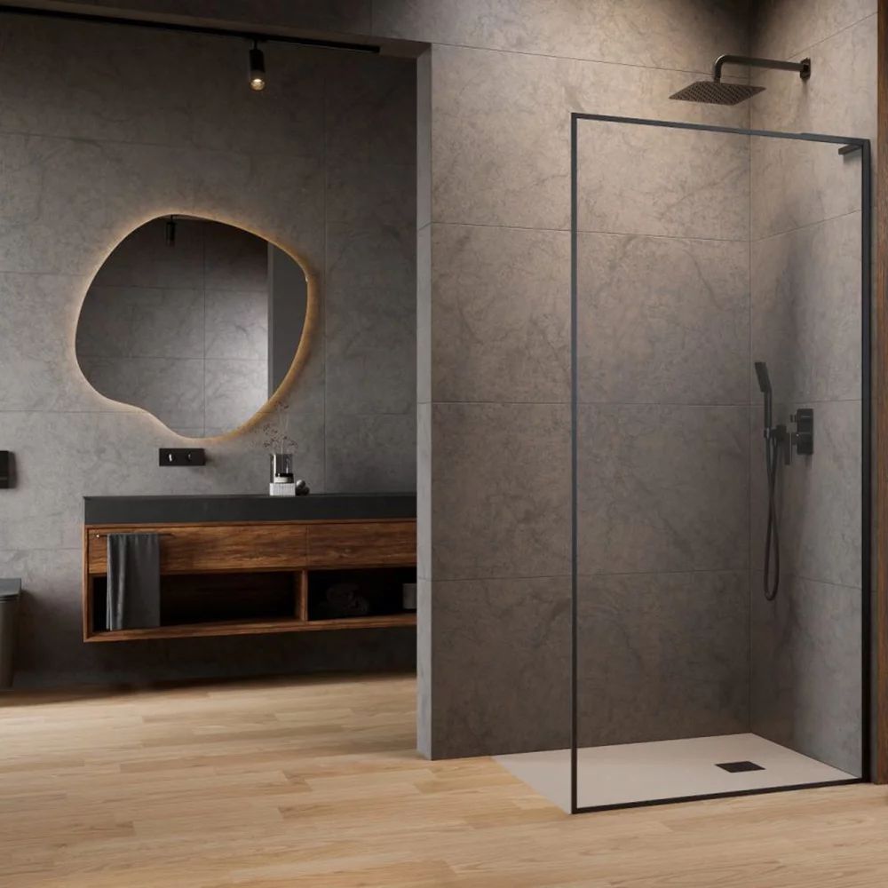 Paravan de dus tip Walk-in Radaway Modo F SL II GunMetal periat-transparent 120 cm sticla securizata 8 mm dreapta
