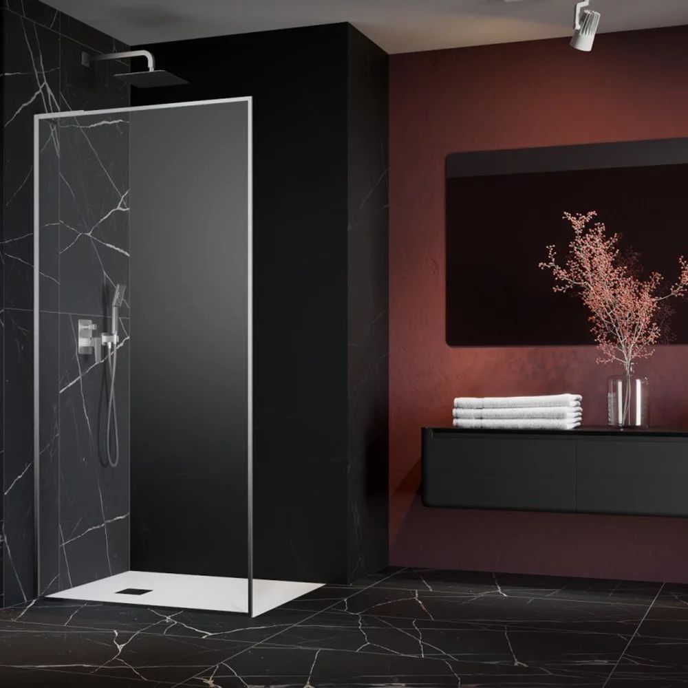 Paravan de dus tip Walk-in Radaway Modo F SL II nichel periat-transparent 65 cm sticla securizata 8 mm stanga