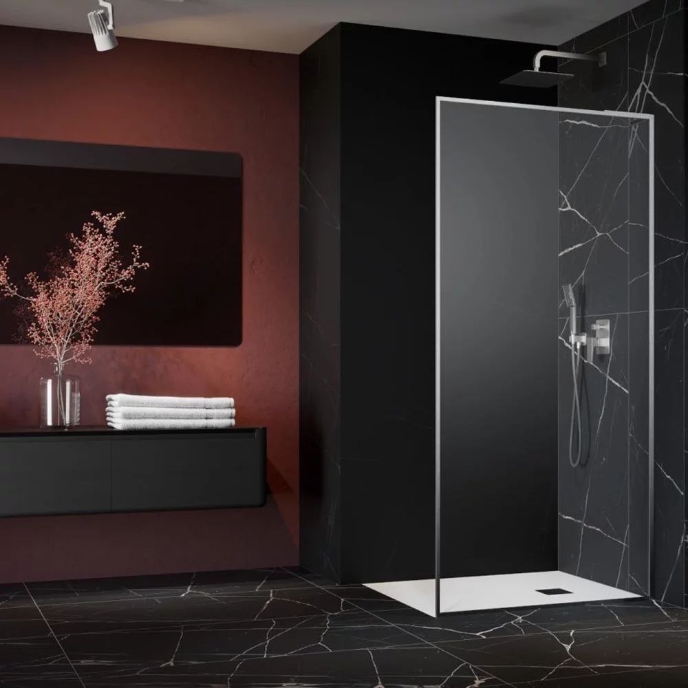 Paravan de dus tip Walk-in Radaway Modo F SL II nichel periat-transparent 70 cm sticla securizata 8 mm dreapta