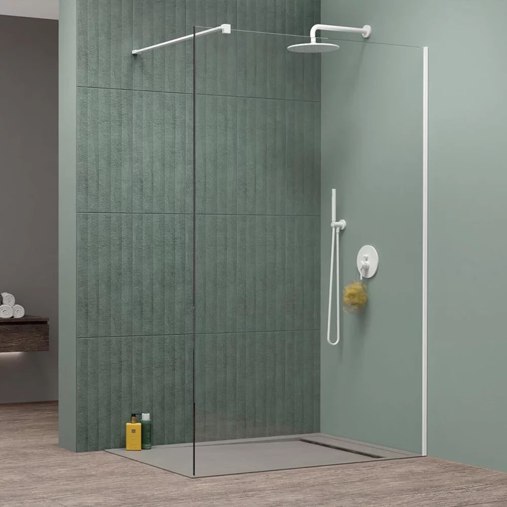 Paravan de dus tip Walk-in Radaway Modo New II alb mat-transparent 145 cm sticla securizata 8 mm