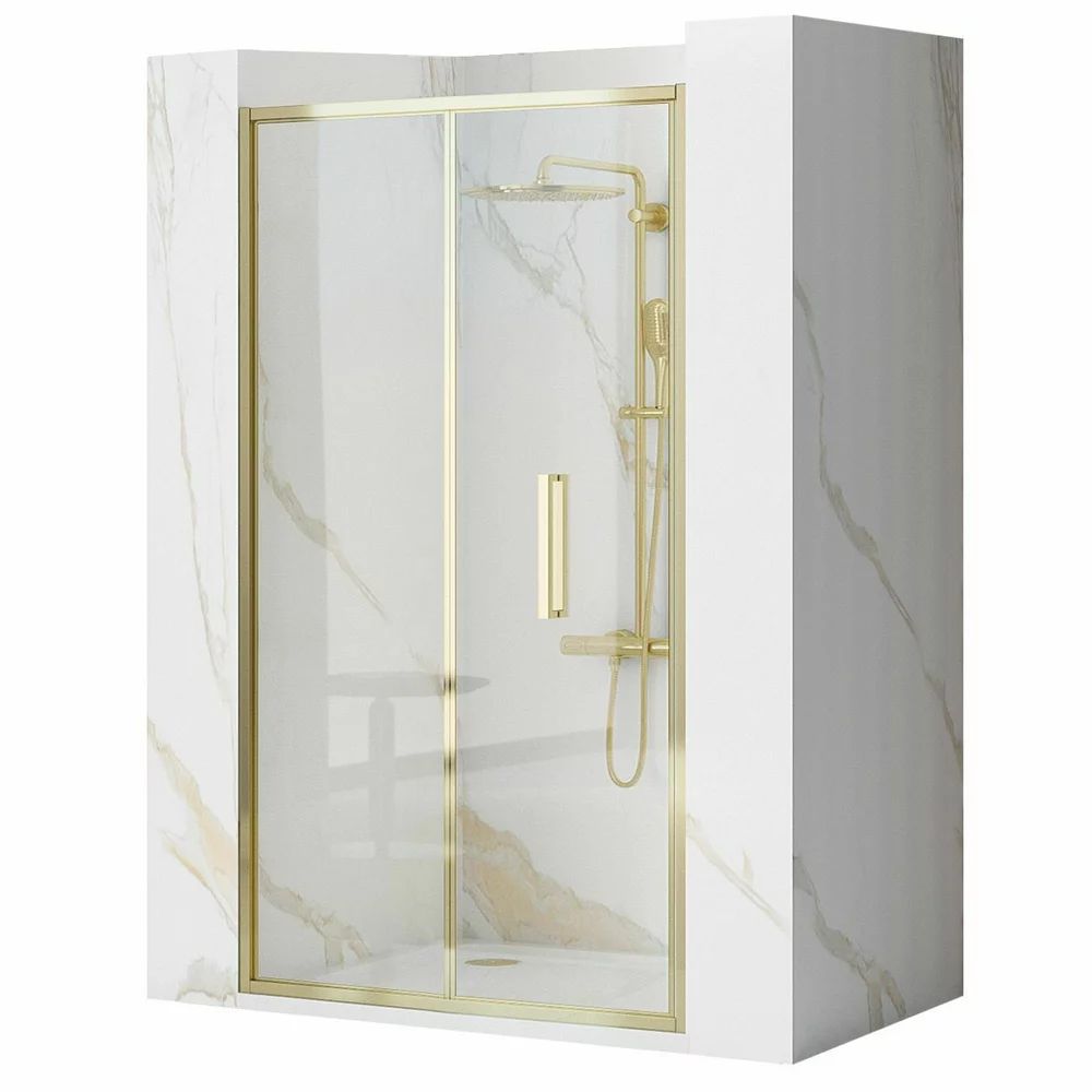 Paravan de dus tip Walk-in Rea Rapid Fold 100x195 cm profil auriu