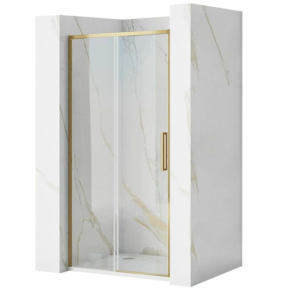 Paravan de dus tip Walk-in Rea Rapid Slide 100x195 cm profil auriu periat