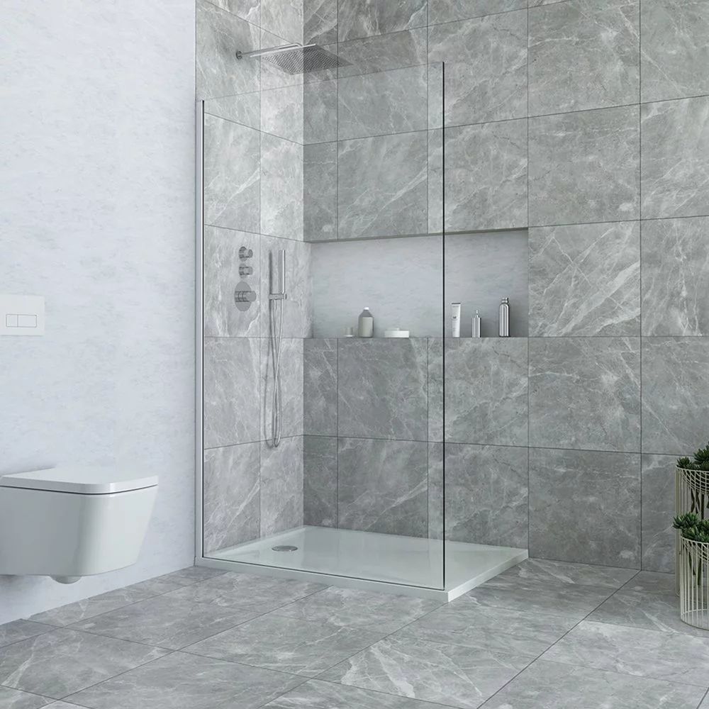 Paravan de dus tip Walk-in Roth Alina 90x200 cm profil crom