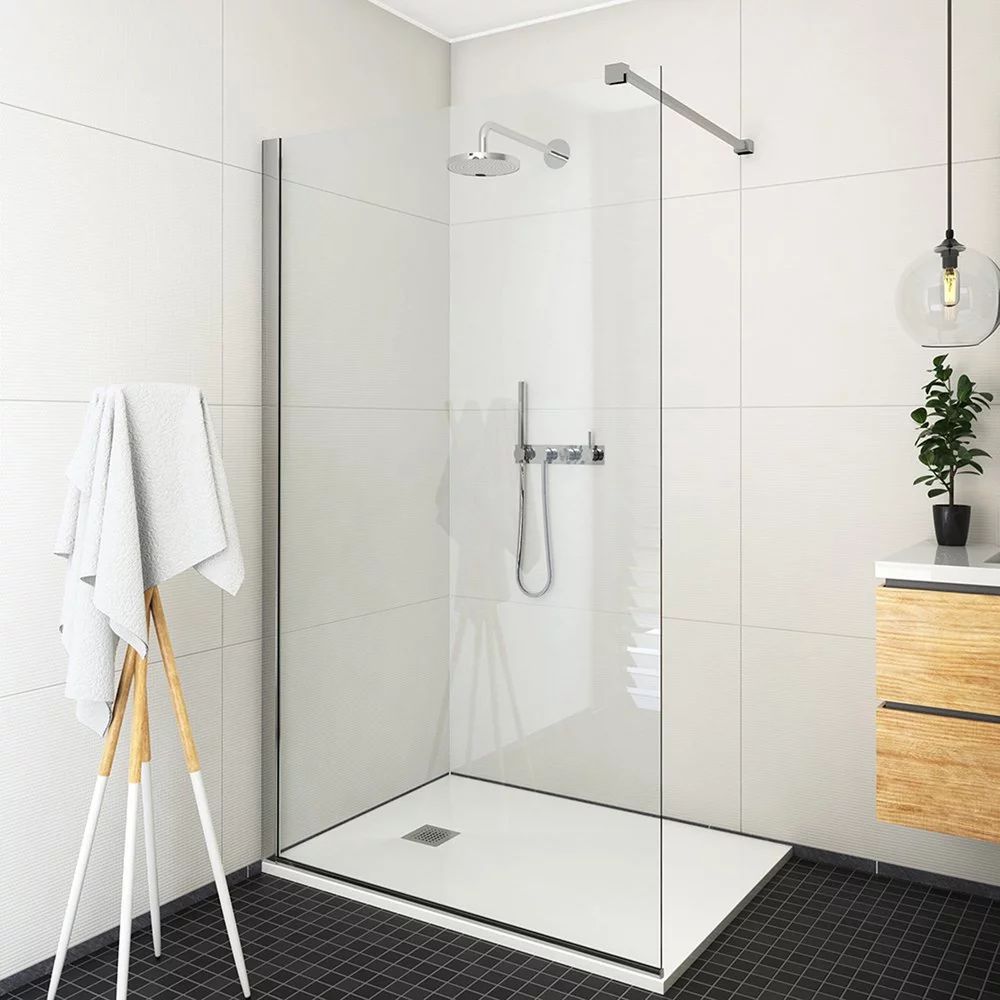 Paravan de dus tip Walk-in Roth Ecwalk 100x207.5 cm profil crom