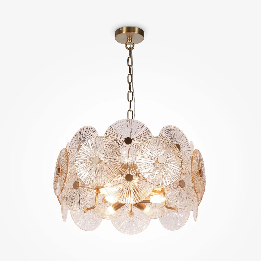 Pendul Maytoni Aster auriu 8 becuri 43 x 44 cm
