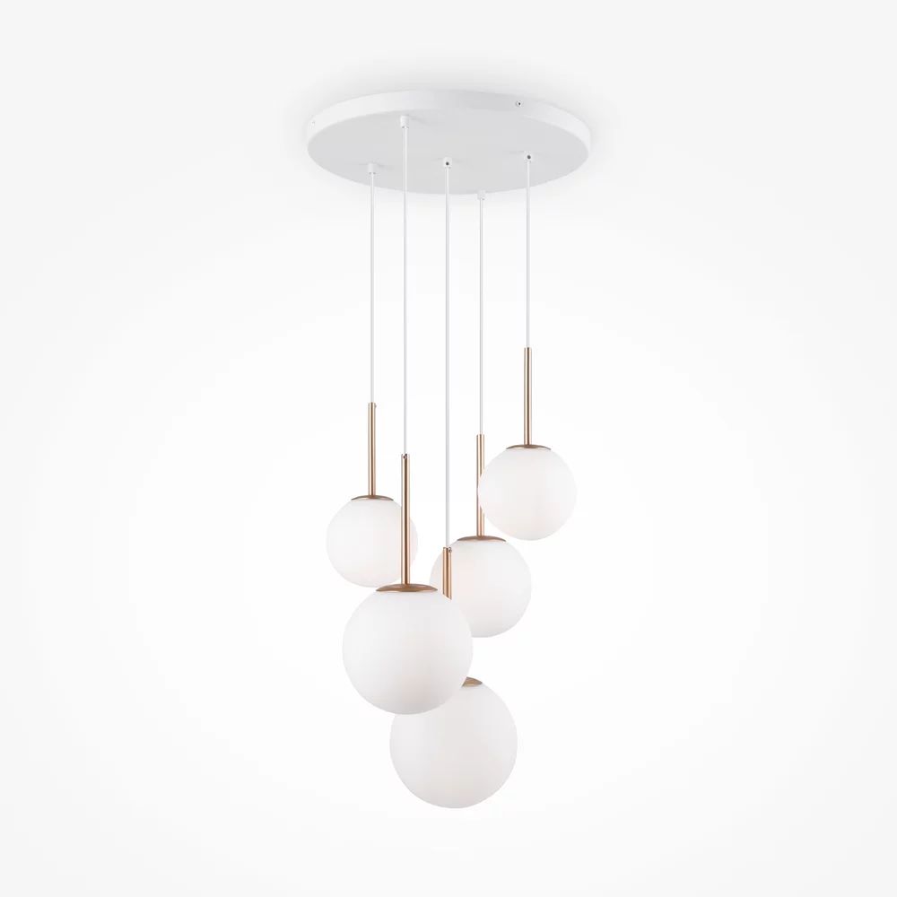 Pendul Maytoni Basic form auriu/alb 5 becuri MOD321PL05G
