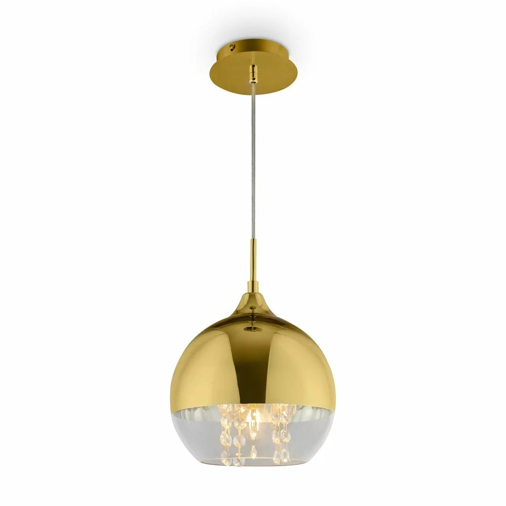 Pendul Maytoni Fermi auriu/transparent 1 bec 25.5 x 27 cm