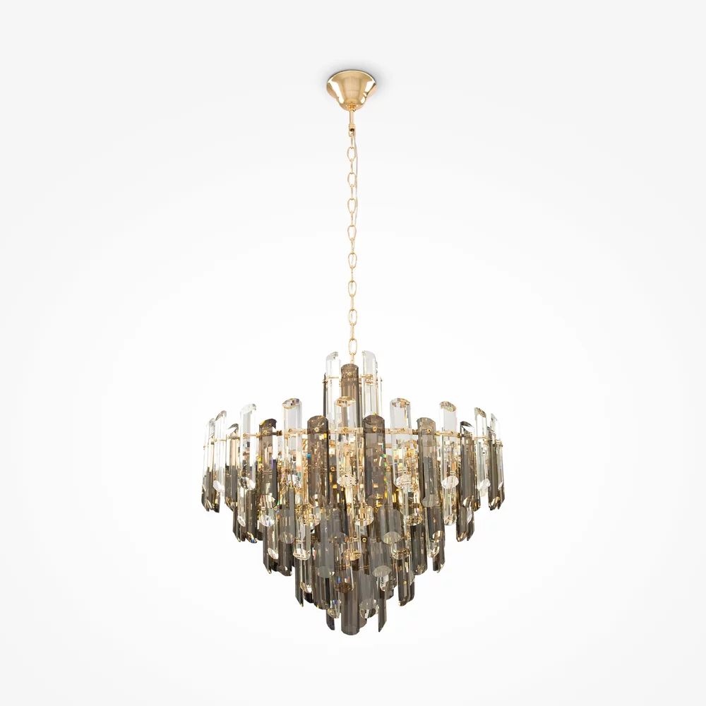 Pendul Maytoni Flare auriu/transparent 8 becuri