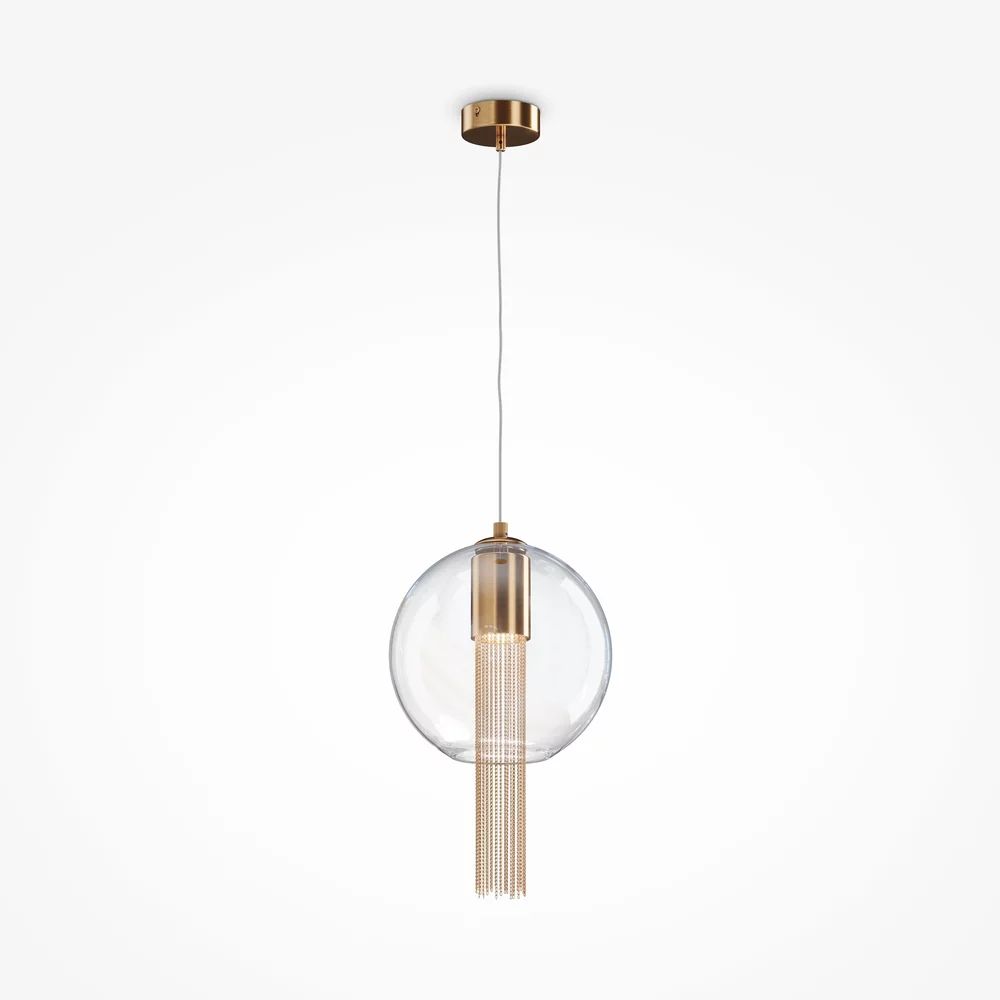 Pendul Maytoni Flusso bronze/transparent 1 bec 33.5 x 57 cm