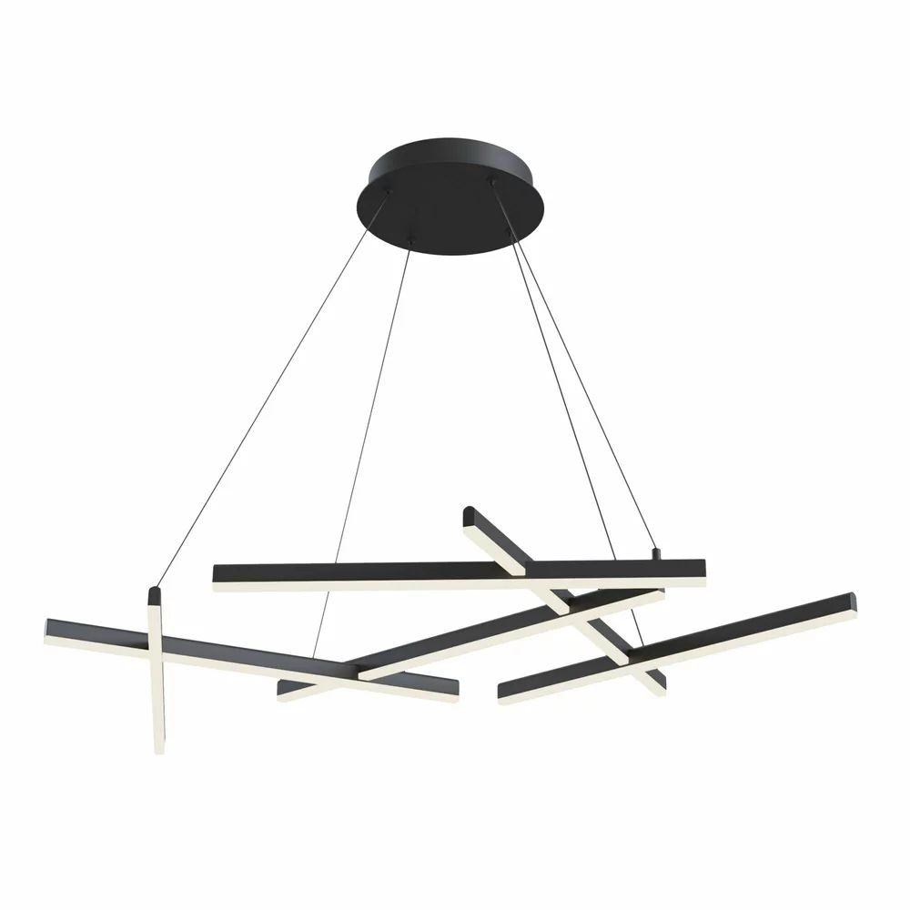 Pendul Maytoni Line negru LED x 6