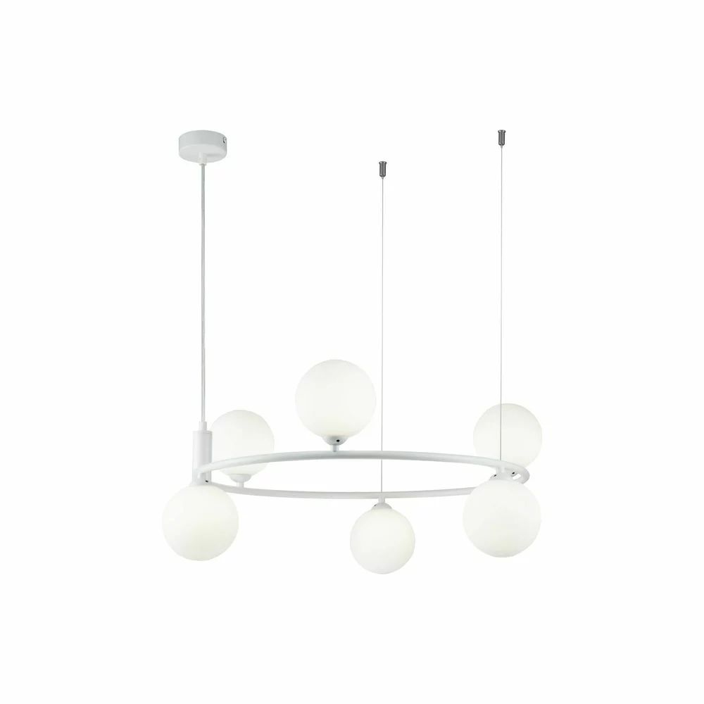 Pendul Maytoni Ring alb/alb 6 becuri