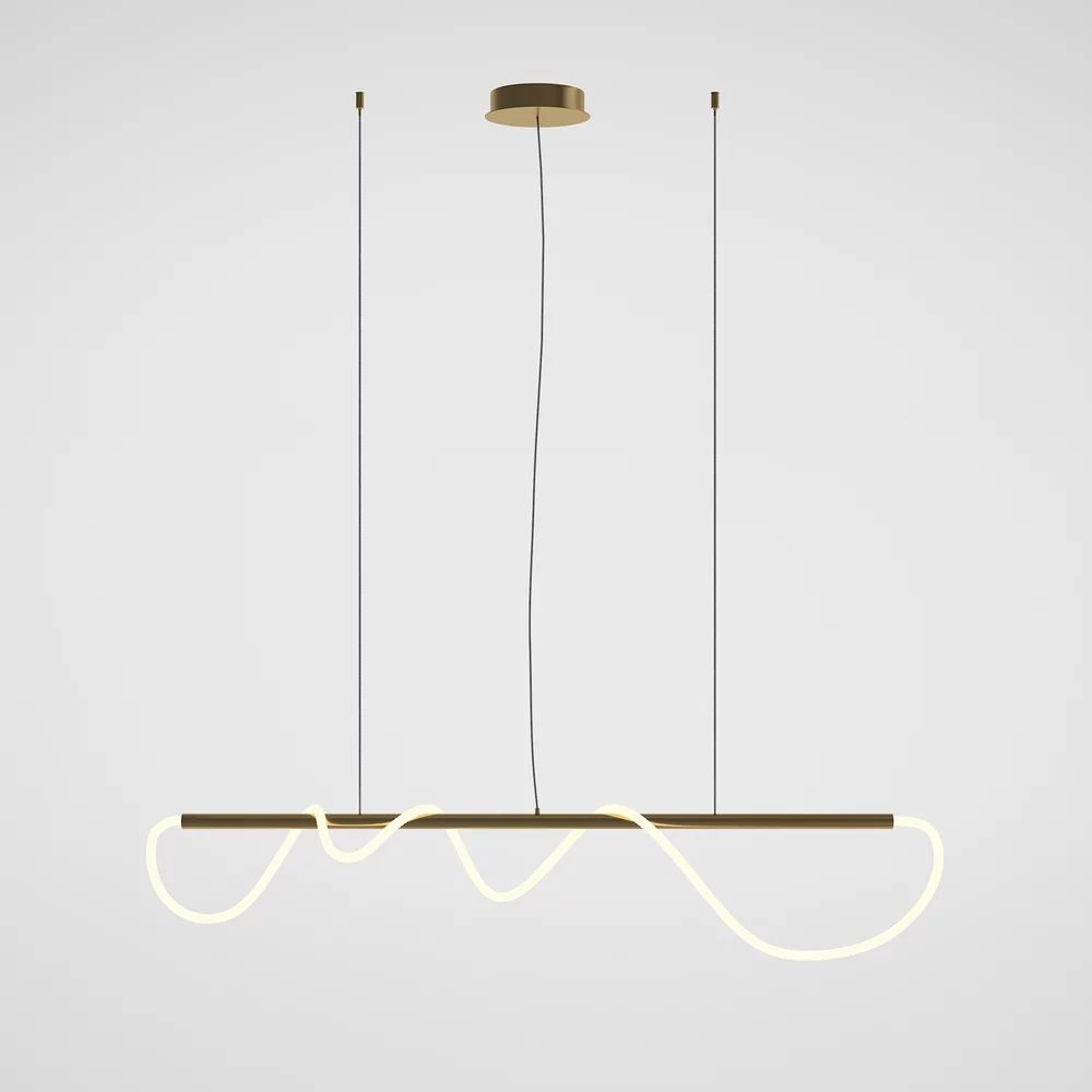 Pendul Maytoni Tau auriu/alb LED