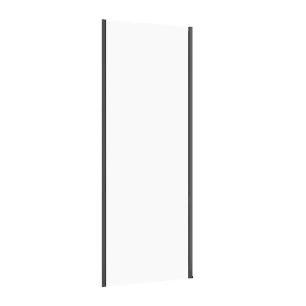 Perete lateral fix Cersanit Larga 80 cm sticla 6 mm negru