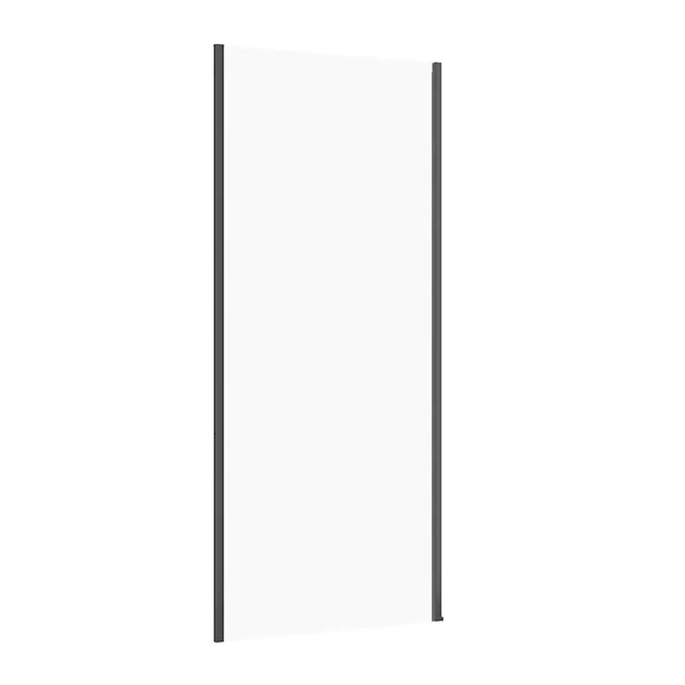 Perete lateral fix Cersanit Larga 90 cm sticla 6 mm negru