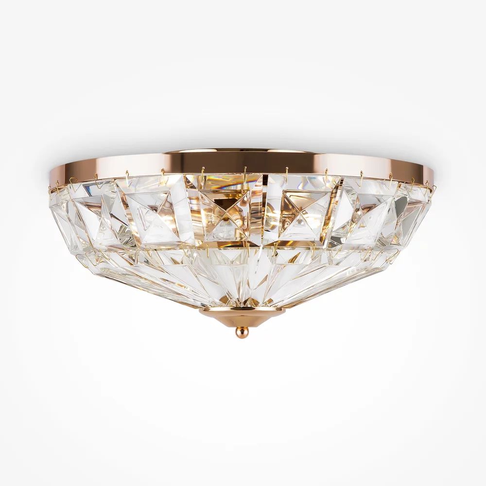 Plafoniera Maytoni Facet auriu/transparent 4 becuri