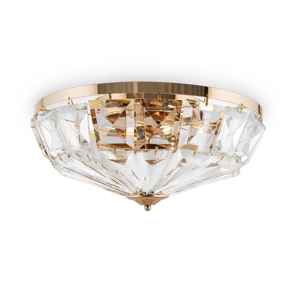 Plafoniera Maytoni Facet auriu/transparent 6 becuri