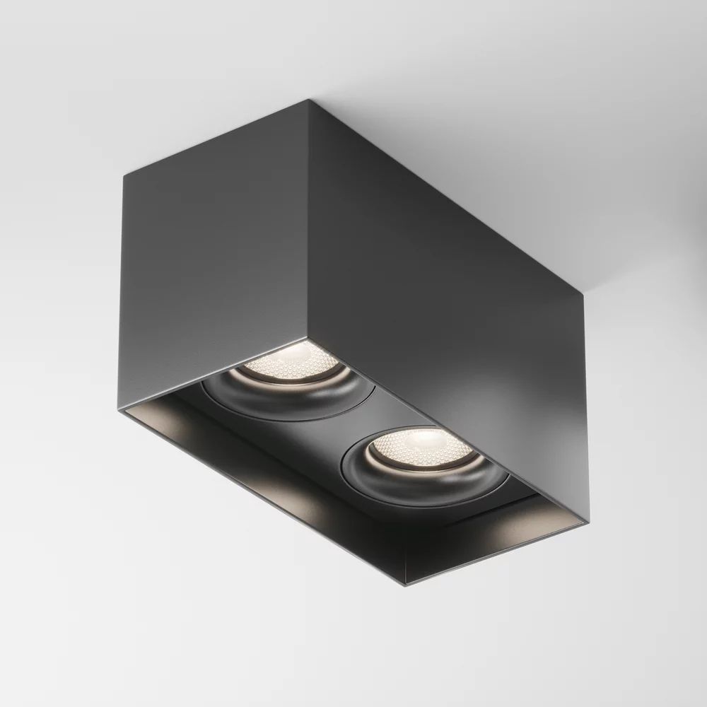 Plafoniera Maytoni Slim negru 2 becuri 13 x 20.5 cm