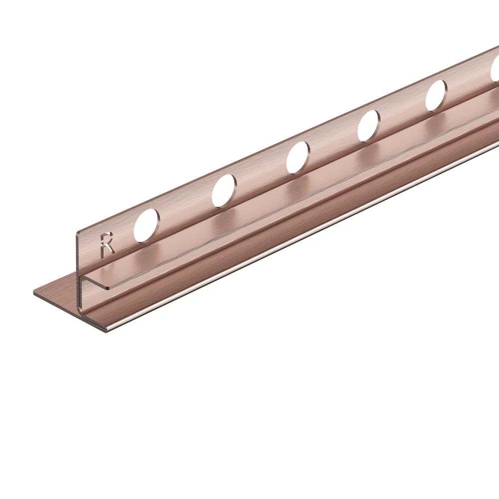 Profil inclinat dreapta pentru sticla Balneo Floor Strips 120 cm finisaj cupru periat