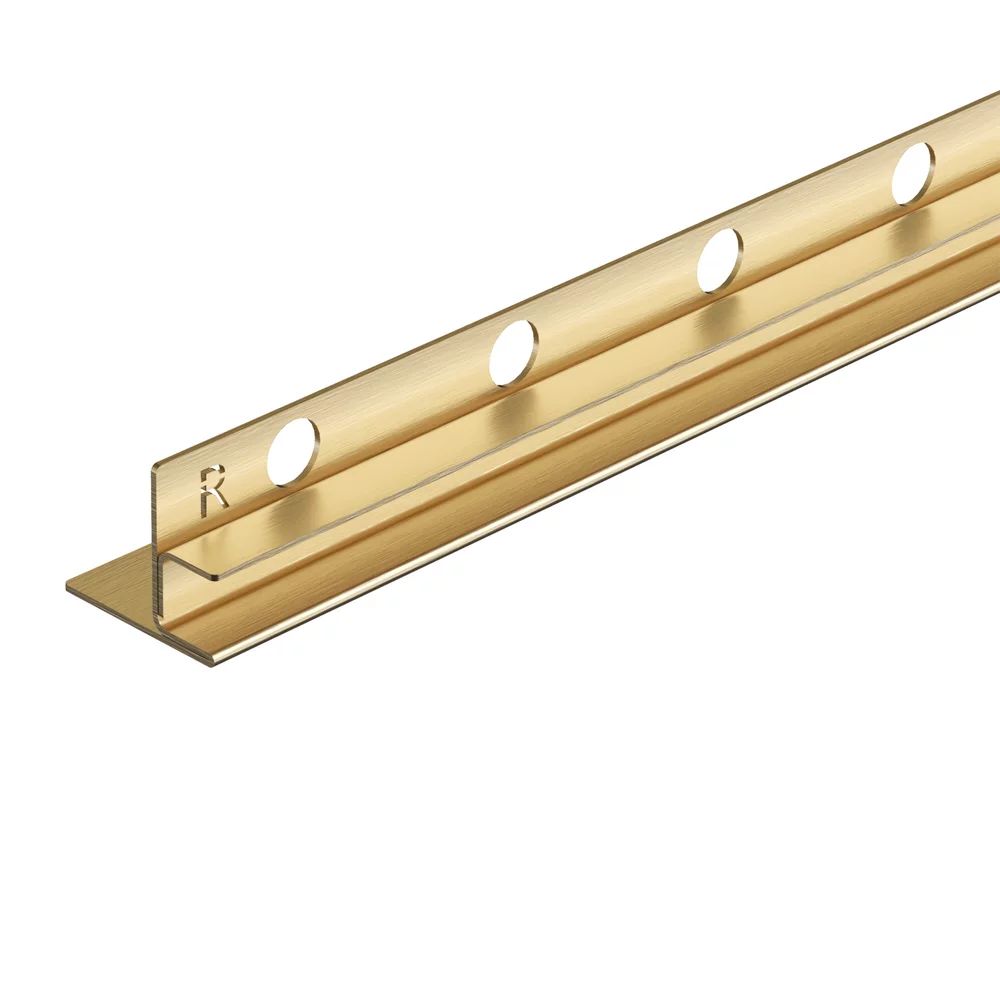 Profil inclinat dreapta pentru sticla Balneo Floor Strips 170 cm finisaj auriu periat
