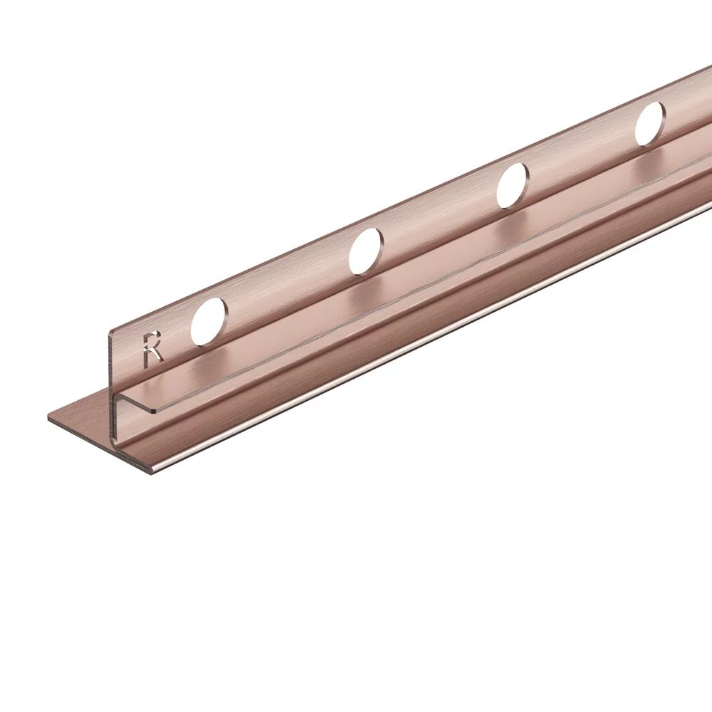 Profil inclinat dreapta pentru sticla Balneo Floor Strips 170 cm finisaj cupru periat