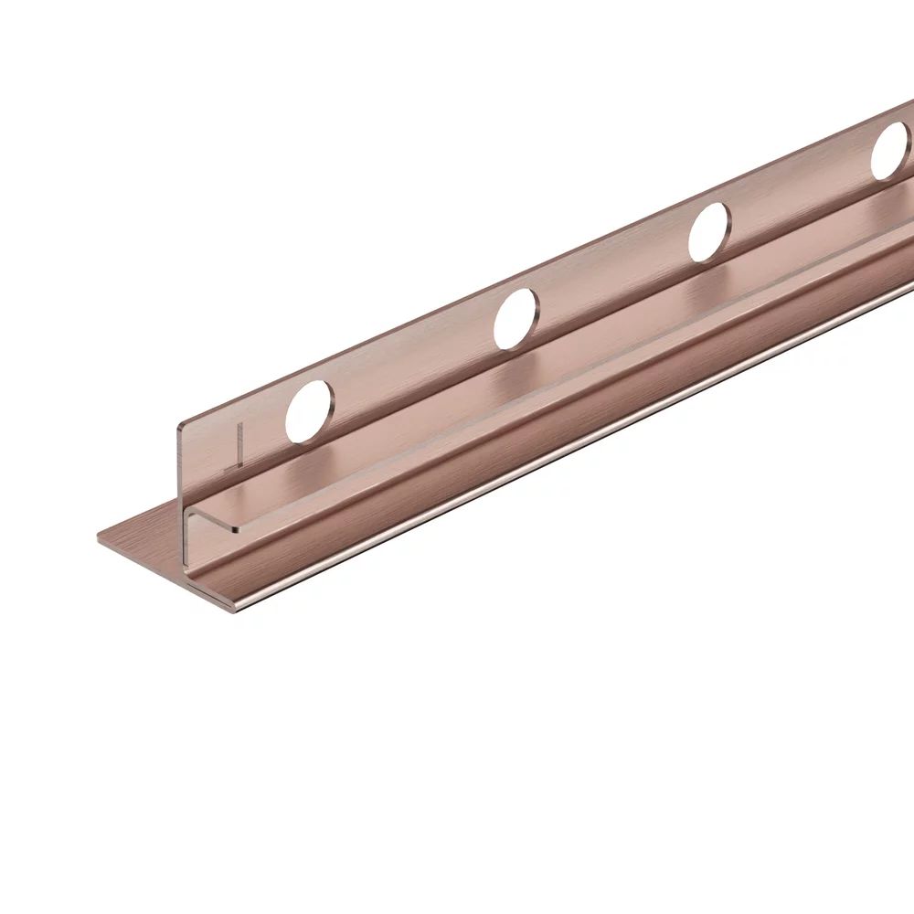 Profil inclinat stanga pentru sticla Balneo Floor Strips 170 cm finisaj cupru periat
