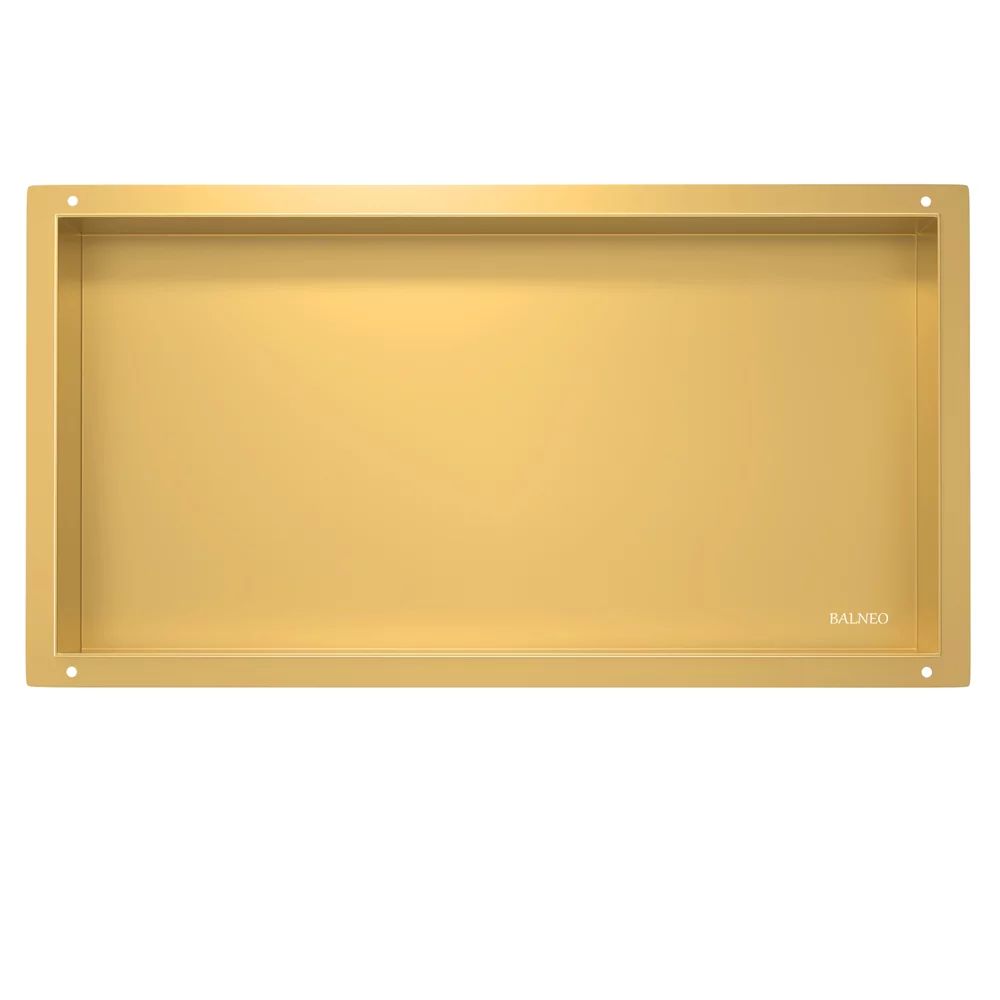 Raft incastrat dreptunghiular Balneo Wall-Box No Rim 60x30x10 cm auriu lucios fara rama