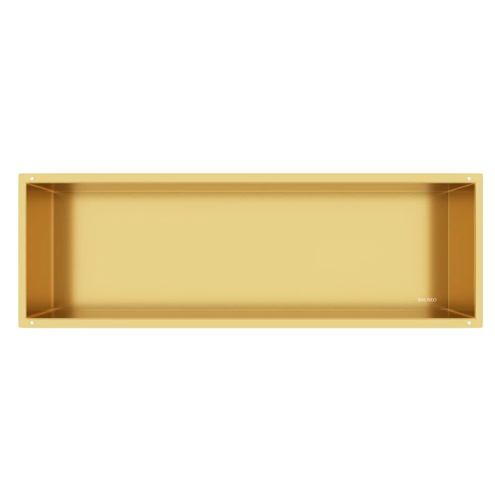 Raft incastrat dreptunghiular Balneo Wall-Box No Rim 90x30x10 cm auriu lucios fara rama