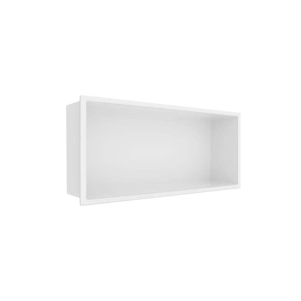 Raft incastrat dreptunghiular Balneo Wall-Box One cu rama 45x20x10 cm alb mat