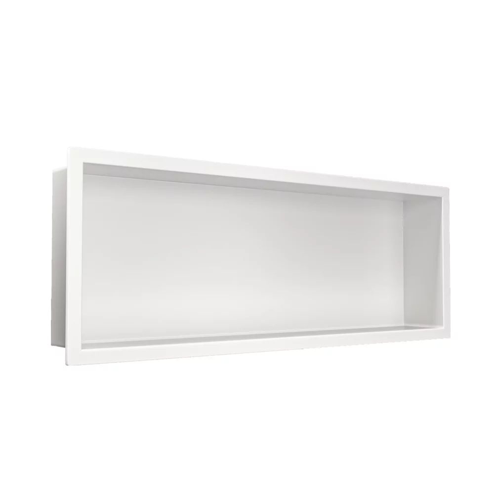Raft incastrat dreptunghiular Balneo Wall-Box One cu rama 60x20x10 cm alb mat
