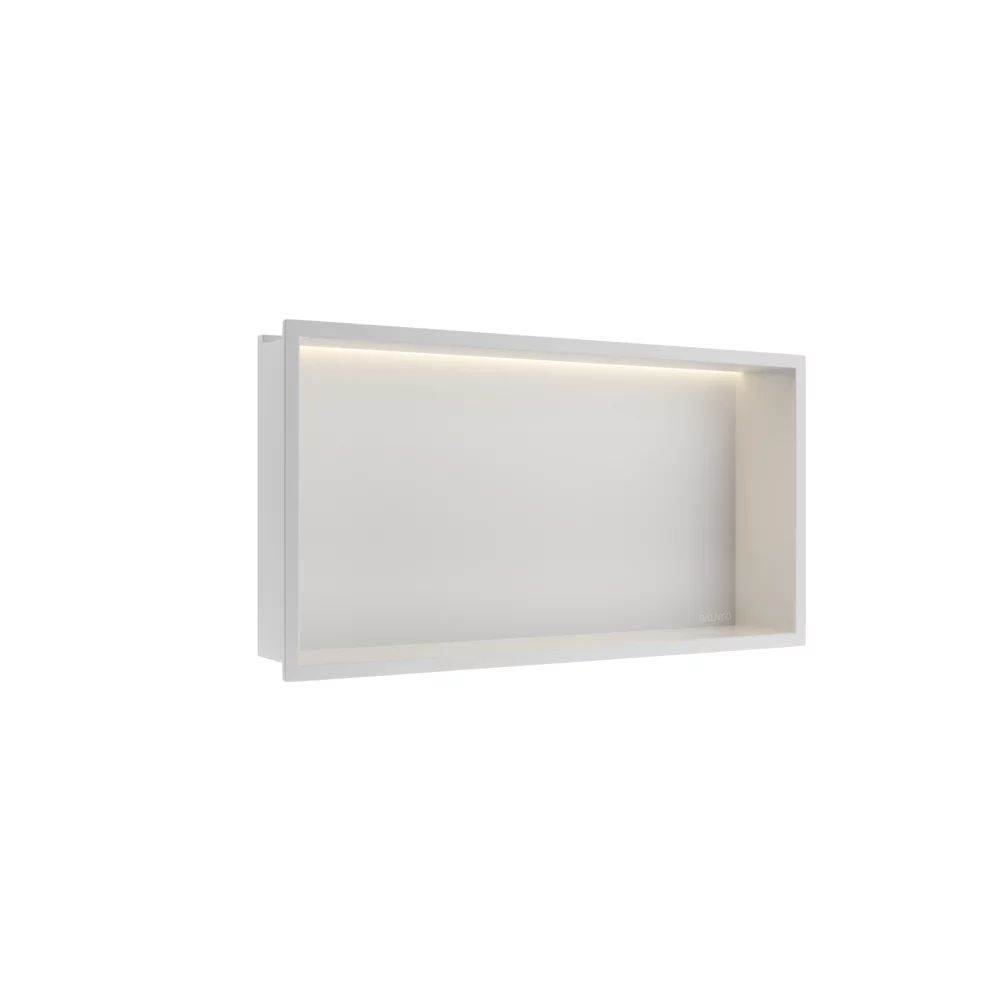 Raft incastrat dreptunghiular Balneo Wall-Box One LED cu rama 60x30x10 cm alb mat