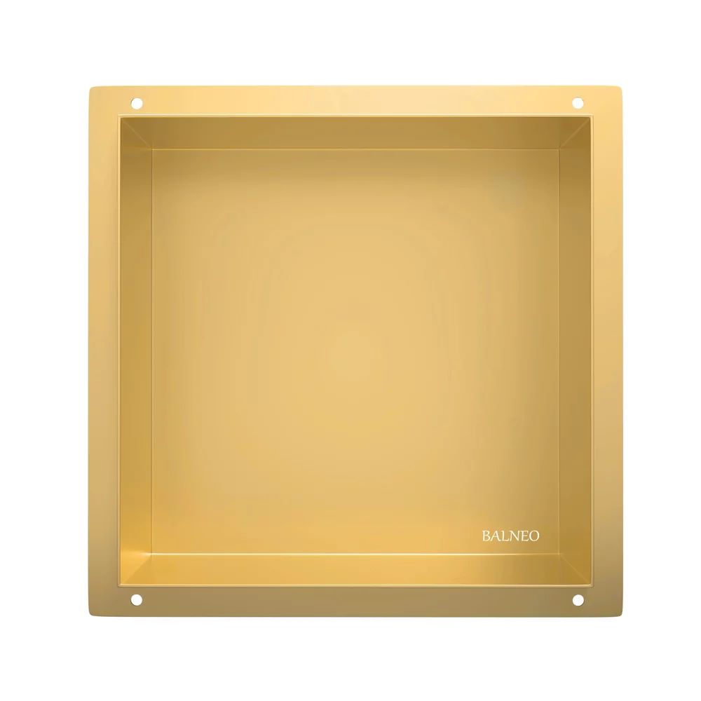 Raft incastrat patrat Balneo Wall-Box No Rim 30x30x10 cm auriu lucios fara rama